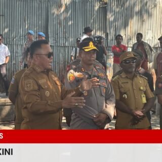 Polres Nabire Kawal Secara Humanis Penataan dan Rencana Relokasi Pedagang Pantai Nabire ke Taman Gizi