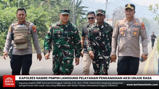 Kapolres Nabire Pimpin Langsung Pelayanan Pengamanan Aksi Unjuk Rasa IPMADO