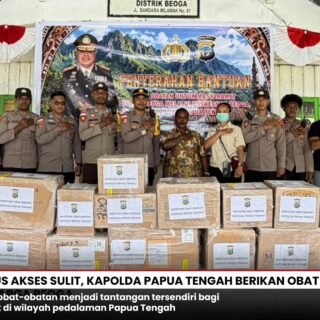 Menembus Akses Sulit, Kapolda Papua Tengah Berikan Obat dan Vitamin untuk Warga Beoga