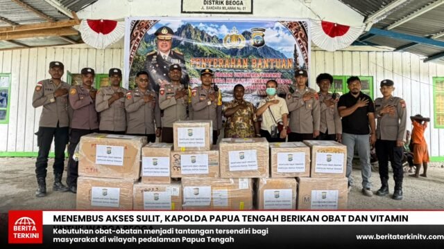 Menembus Akses Sulit, Kapolda Papua Tengah Berikan Obat dan Vitamin untuk Warga Beoga