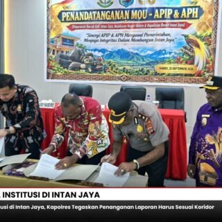 MoU Tiga Institusi di Intan Jaya, Kapolres Tegaskan Penanganan Laporan Harus Sesuai Koridor Hukum