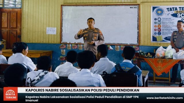 Kapolres Nabire Laksanakan Sosialisasi Polisi Peduli Pendidikan di SMP YPK Imanuel