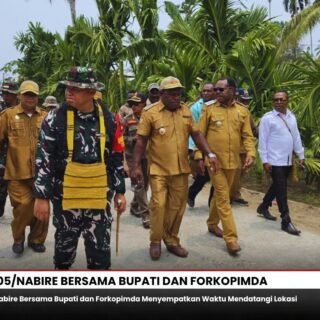 Dandim 1705/Nabire Bersama Bupati dan Forkopimda Menyempatkan Waktu Mendatangi Lokasi  TMMD