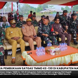Upacara Pembukaan Satgas TMMD ke-130 di Kabupaten Nabire Dipimpin Langsung Oleh Bupati Nabire