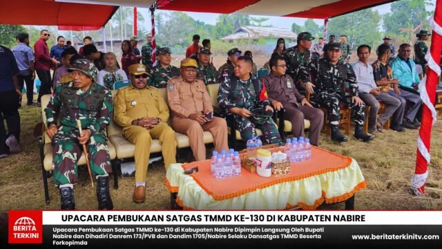 Upacara Pembukaan Satgas TMMD ke-130 di Kabupaten Nabire Dipimpin Langsung Oleh Bupati Nabire