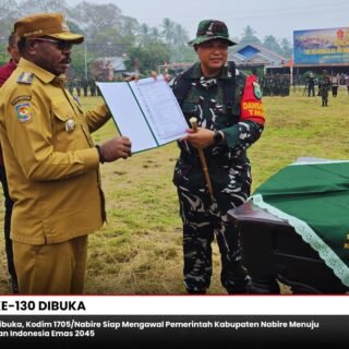 TMMD Ke-130 Dibuka, Kodim 1705/Nabire Siap Mengawal Pemerintah Kabupaten Nabire Menuju Nabire Hebat dan Indonesia Emas 2045