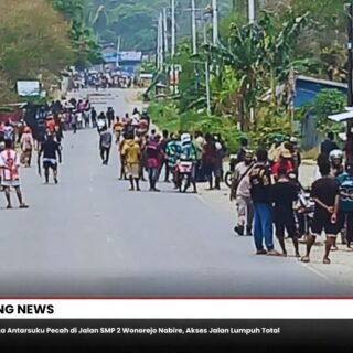 Kericuhan Diduga Antarsuku Pecah di Jalan SMP 2 Wonorejo Nabire, Akses Jalan Lumpuh Total